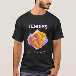Vaporwave Tendies Chicken Tenders Japanese Kanji L T-Shirt