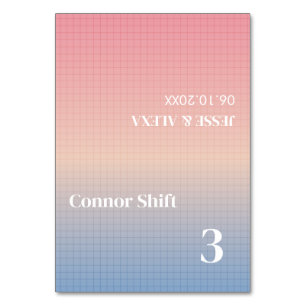Vaporwave wedding fold place card