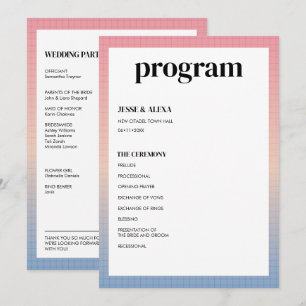 Vaporwave wedding program programme