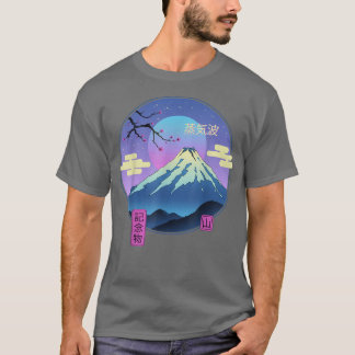 Vapour Landscape Fuji Mountain Sakura Japanese Art T-Shirt