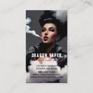 Vapour Vape Plume of Smoke Black & White Business Card