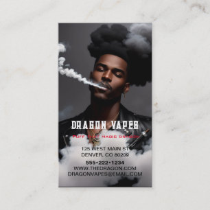 Vapour Vape Plume of Smoke Black & White Business Card