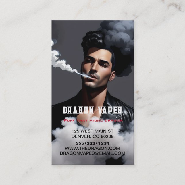 Vapour Vape Plume of Smoke Black & White Business Card (Front)