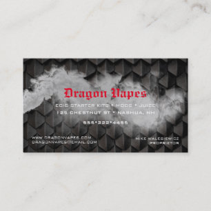 Vapour Vape Plume of Smoke Black & White Business  Card