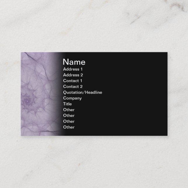Vapours Abstract Fractal Art Business Card (Front)