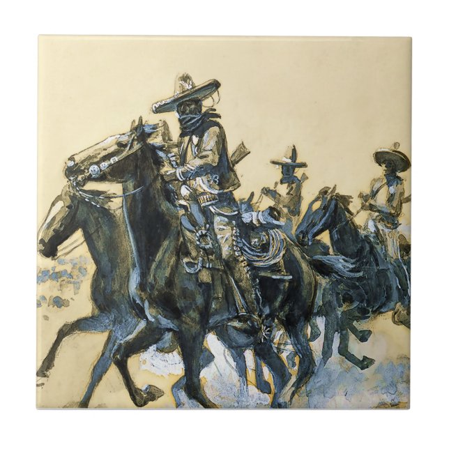 “Vaqueros” Western Art by Charles M Russell Tile (Front)