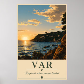Var Mediterranean Coast Sunset Vintage Poster