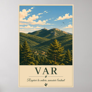 Var Provence Mountain Landscape Vintage Poster