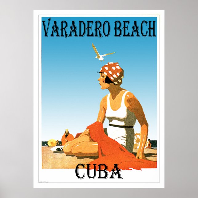 Varadero Beach Cuba Vintage 1920s Retro Poster (Front)