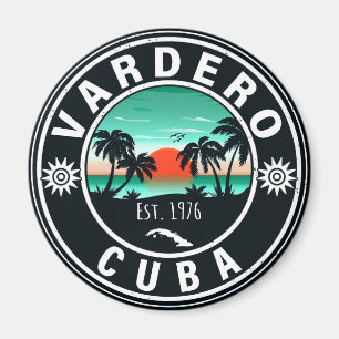 Varadero Cuba Island Retro Sunset Souvenirs 60s Magnet