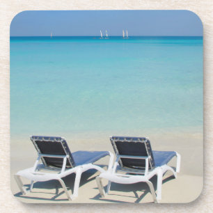 Varadero, Cuba. Sand And Beach Chairs Coaster