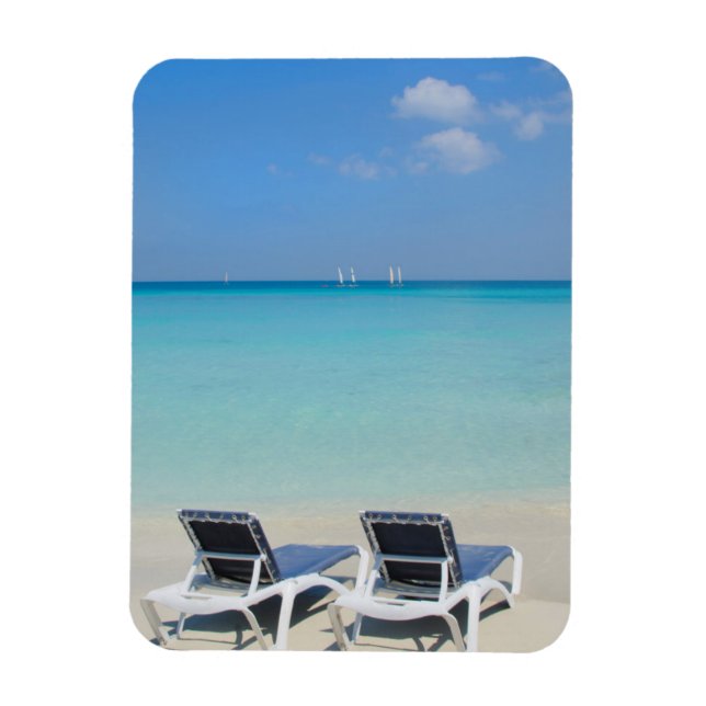 Varadero, Cuba. Sand And Beach Chairs Magnet (Vertical)