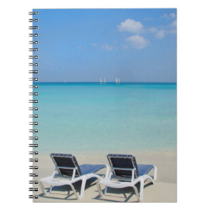 Varadero, Cuba. Sand And Beach Chairs Spiral Notebook