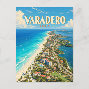 Varadero Cuba Vintage Travel Art Postcard