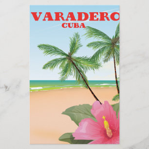 Varadero Cuban beach travel poster Stationery