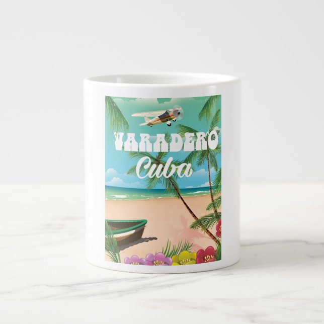 Varadero Cuban beach vacation poster Large Coffee Mug (Front)