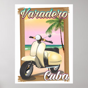 Varadero Cuban vintage scooter poster
