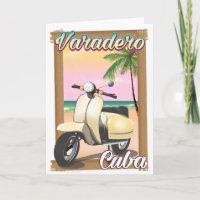 Varadero Cuban vintage scooter poster
