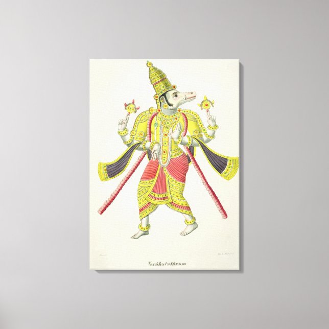 Varaha, engraved by de Marlet (colour litho) Canvas Print (Front)