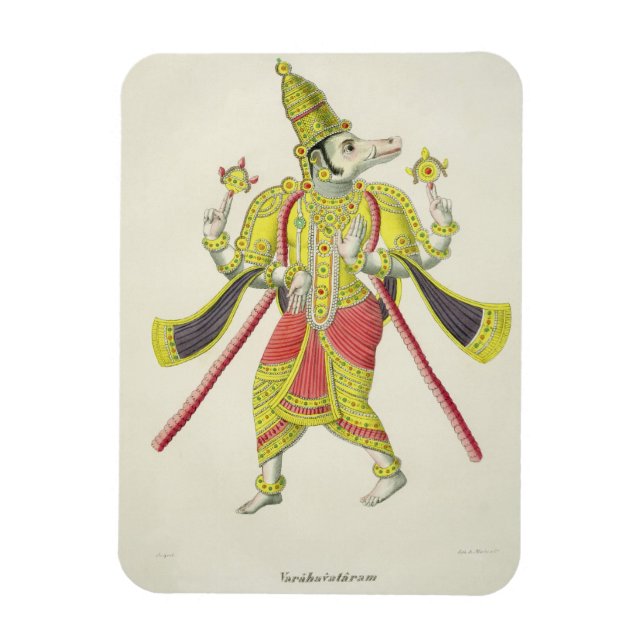 Varaha, engraved by de Marlet (colour litho) Magnet (Vertical)