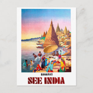Varanasi, India, Ganges river Postcard