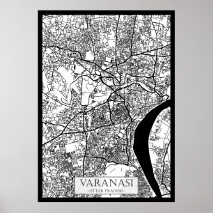 Varanasi Uttar Pradesh City Map Poster