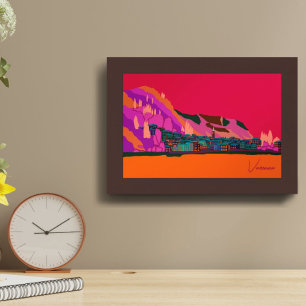 Varenna at Night Lake Como Italy Illustration Poster