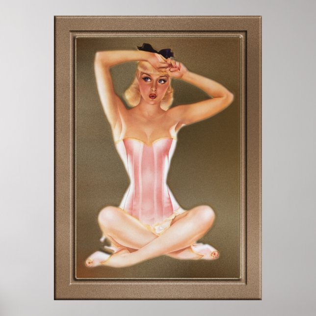 Varga Girl In A Pink Corset by Alberto Vargas Poster (Front)