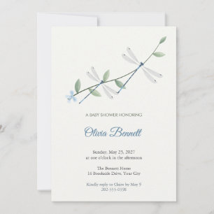 Variable Damselfly Baby Shower Invitation