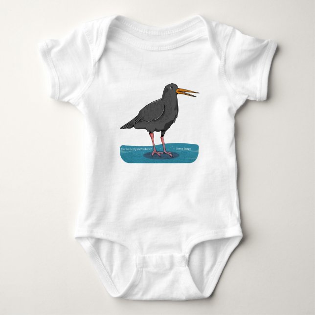 Variable oystercatcher Tōrea pango Baby Bodysuit (Front)