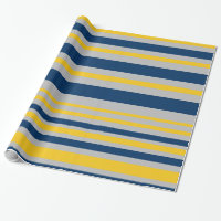 Variable Stripe Pattern Navy Blue Grey Yellow