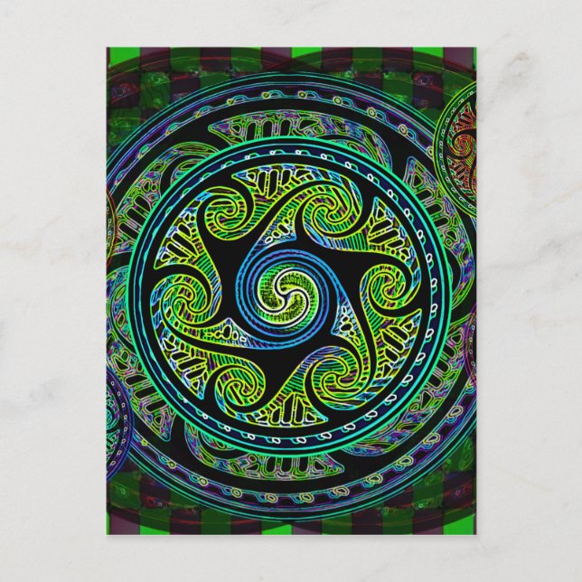 Variated Spheres Vibrant Celtic Knot Postcard (Front)