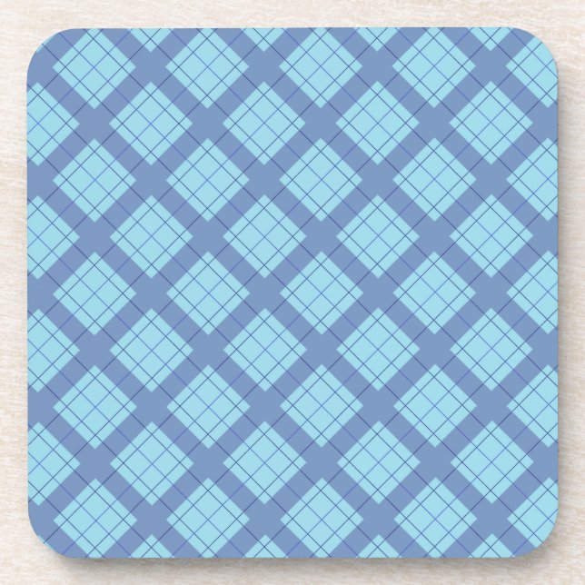 Variation Blue Plaid Coaster (Front)