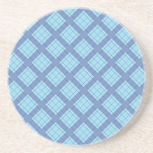 Variation Blue Plaid Coaster (Front)
