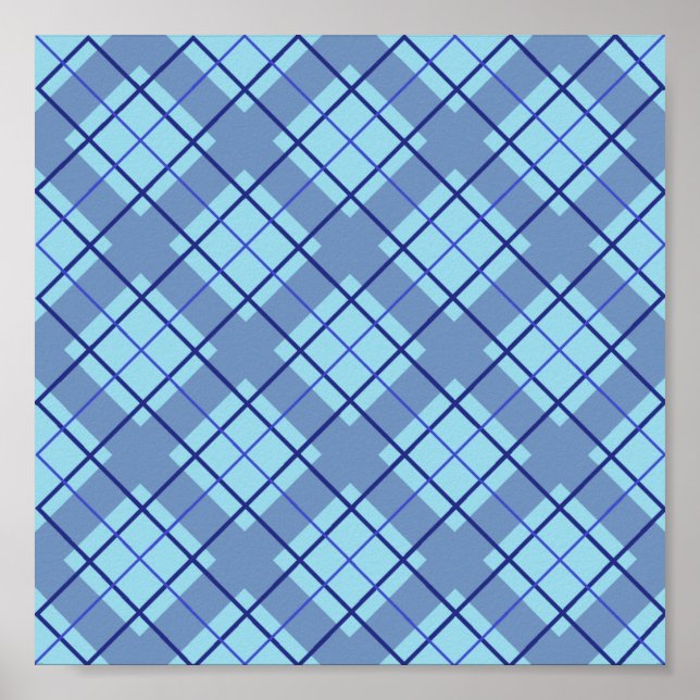 Variation Blue Plaid Poster (Front)