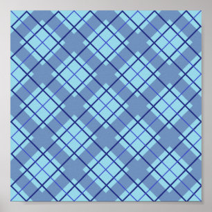 Variation Blue Plaid Poster
