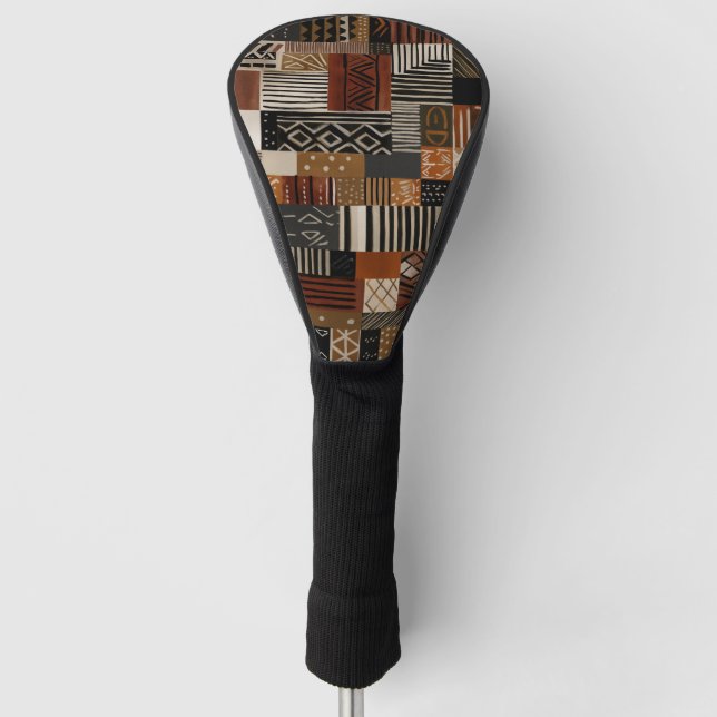 Variations of African motifs in earth tones Golf Head Cover (Front)