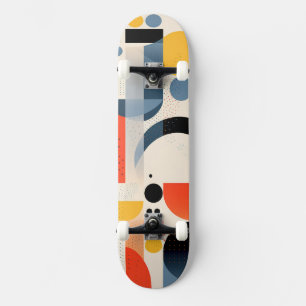 Varied colourful shapes skateboard