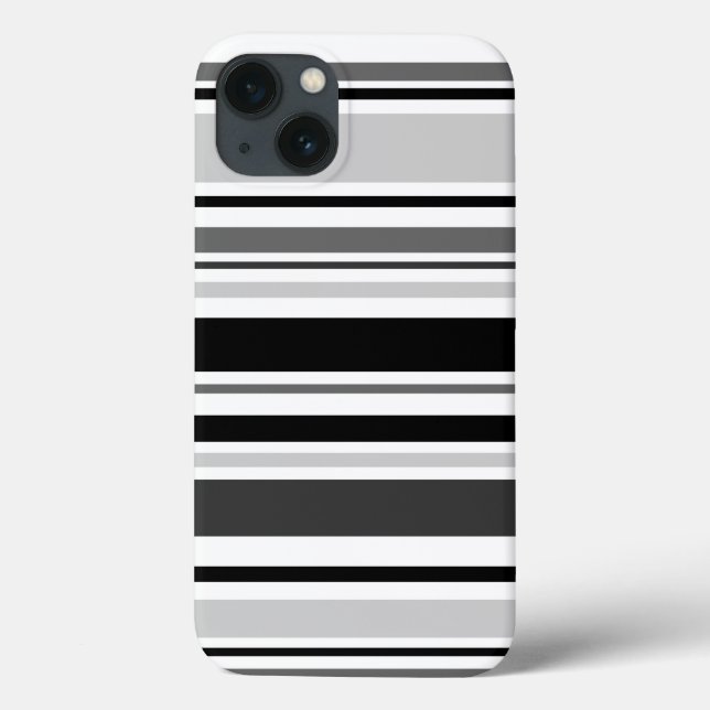 Varied Grey, Black, White Stripes Case-Mate iPhone Case (Back)