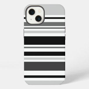 Varied Grey, Black, White Stripes iPhone 13 Case