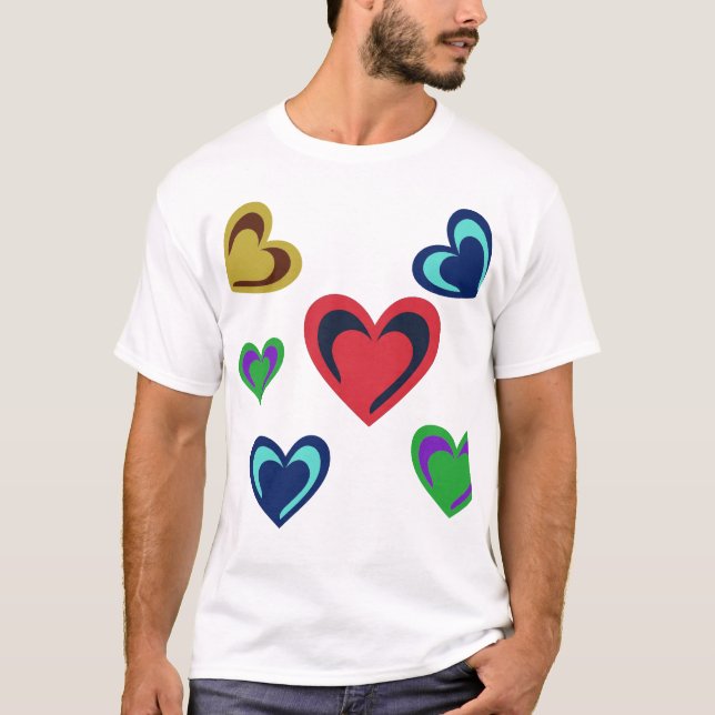 Varied Minimalist Hearts T-Shirt (Front)