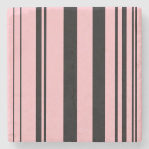 Varied Stripes/Pink & Black Stone Coaster