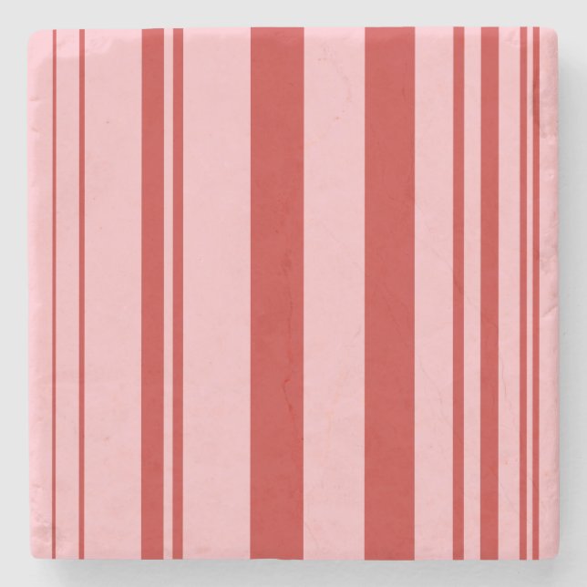 Varied Stripes/Pink & Red Stone Coaster (Front)