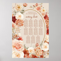 Variegated autumn floral rusty ivory blush sage