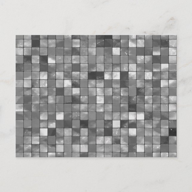 Variegated Black and  White Tile Pattern Postcard (Front)