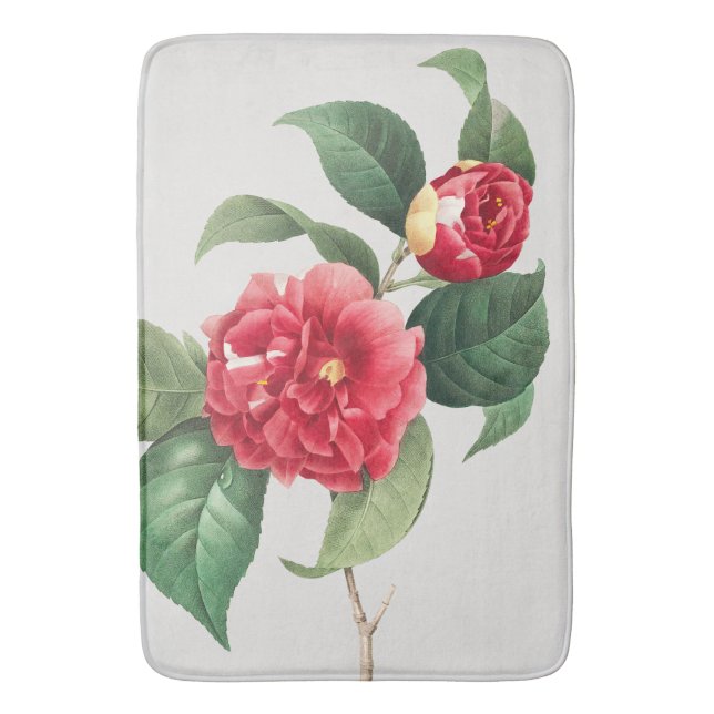 Variegated Camellia, Pierre-Joseph Redouté, 1833 Bath Mat (Front Vertical)