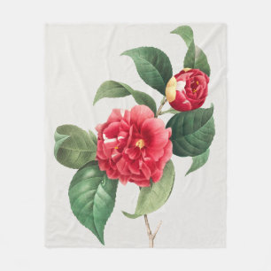 Variegated Camellia, Pierre-Joseph Redouté, 1833 Fleece Blanket