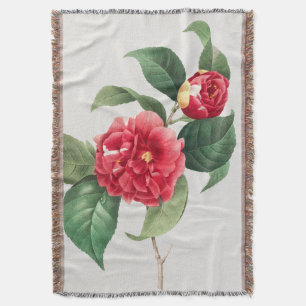 Variegated Camellia, Pierre-Joseph Redouté, 1833 Throw Blanket