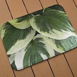 Variegated Hosta Plant Floral Bath Mat