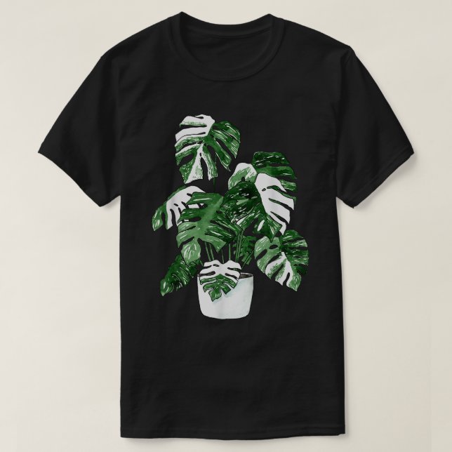Variegated Monstera Deliciosa Variegata House Plan T-Shirt (Design Front)